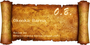 Okenka Barna névjegykártya